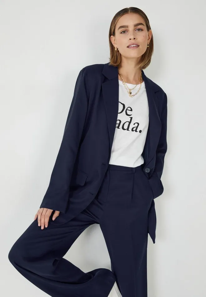 Hush Jackets and Coats Women Emelia Single Breasted Blazer Navy Blue Hush Jackets and Coats Women Emelia Single Breasted Blazer Navy Blue