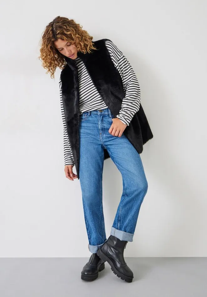 Hush Jackets and Coats Women Ivara Faux Fur Gilet Black Hush Jackets and Coats Women Ivara Faux Fur Gilet Black