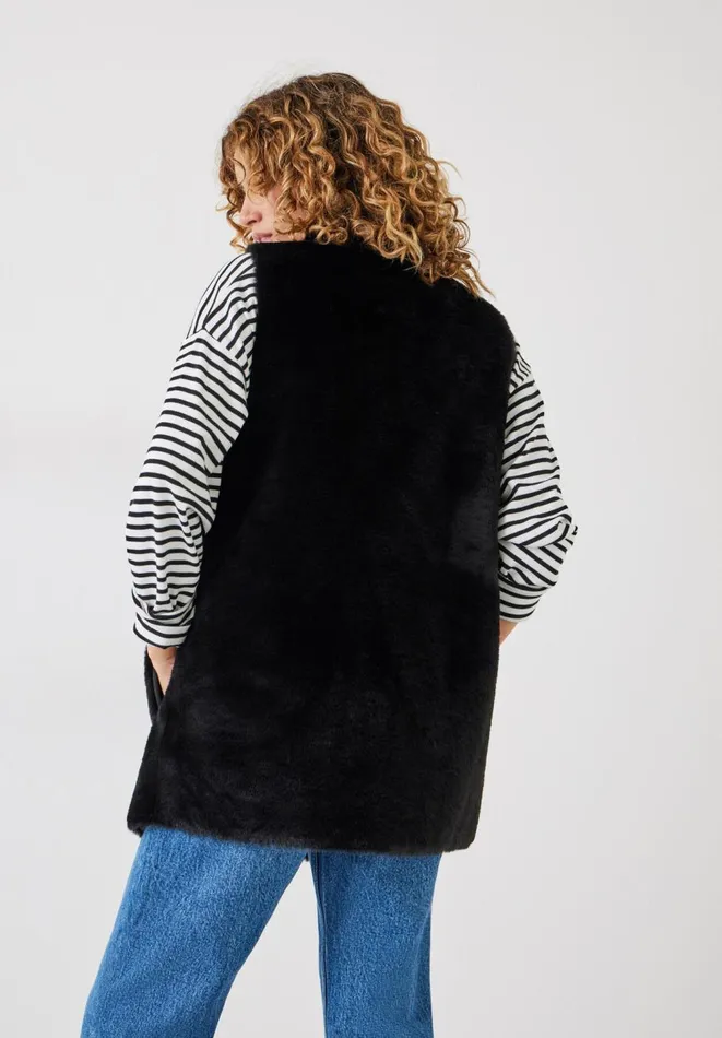 Hush Jackets and Coats Women Ivara Faux Fur Gilet Black Hush Jackets and Coats Women Ivara Faux Fur Gilet Black