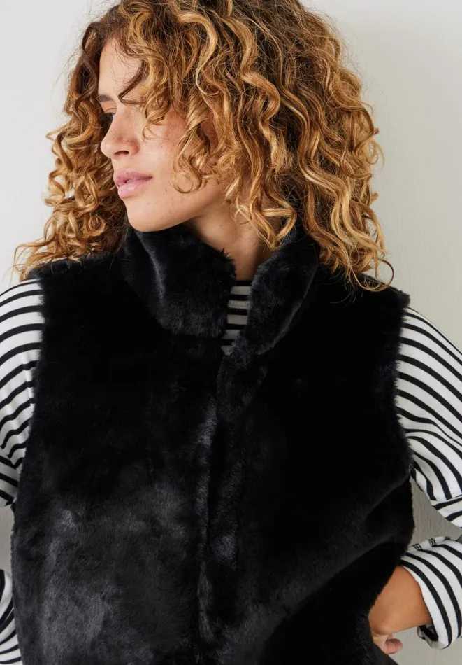 Hush Jackets and Coats Women Ivara Faux Fur Gilet Black Hush Jackets and Coats Women Ivara Faux Fur Gilet Black