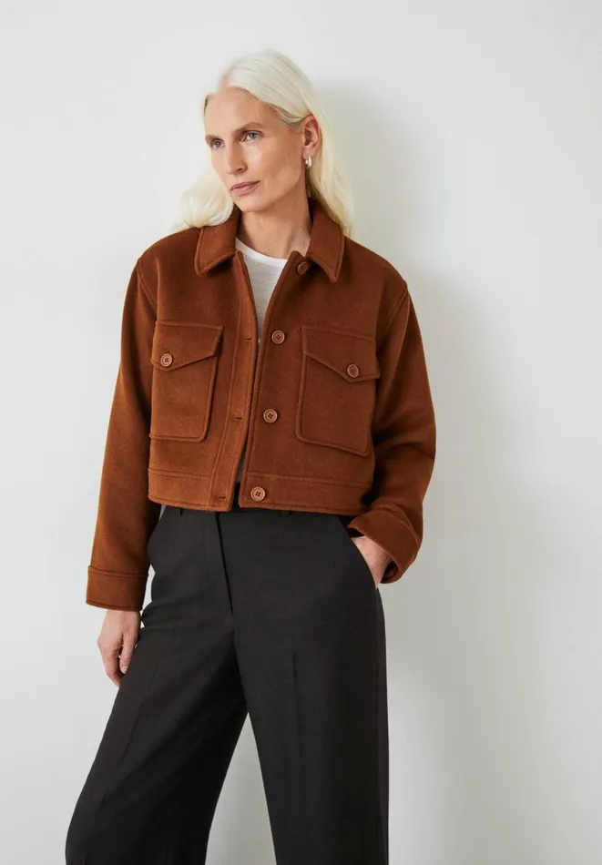 Hush Jackets and Coats Women Taylah Relaxed Cropped Wool Jacket Ginger Hush Jackets and Coats Women Taylah Relaxed Cropped Wool Jacket Ginger