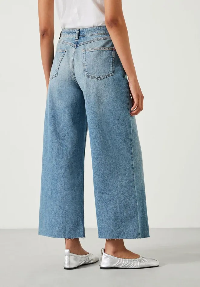 Hush Jeans Women Abi Cropped Wide Leg Jeans Mid Authentic Hush Jeans Women Abi Cropped Wide Leg Jeans Mid Authentic