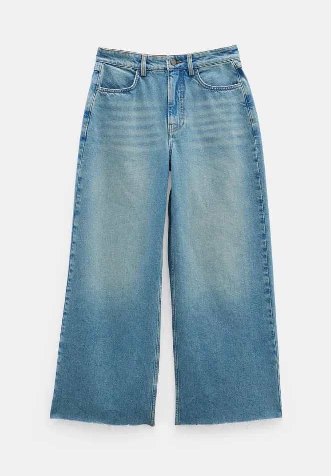 Hush Jeans Women Abi Cropped Wide Leg Jeans Mid Authentic Hush Jeans Women Abi Cropped Wide Leg Jeans Mid Authentic