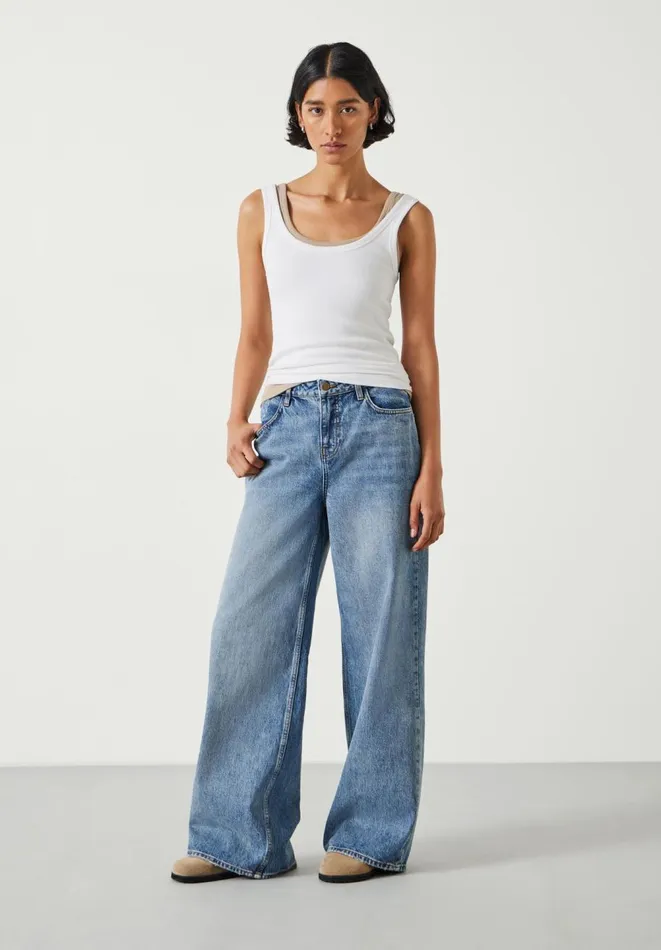 Hush Jeans Women Abi Wide Leg Jeans Authentic Light Wash