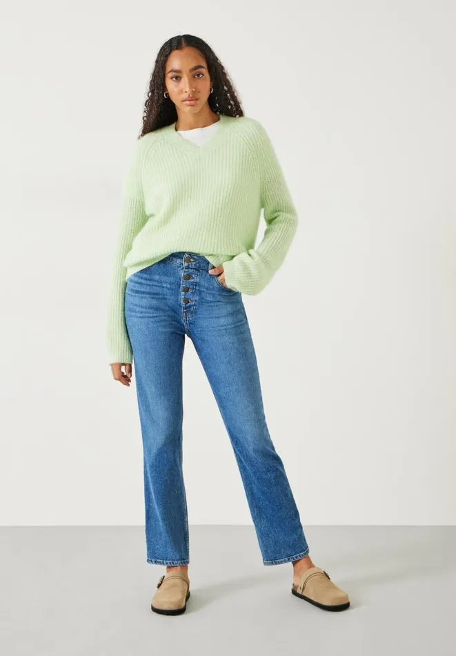 Hush Jeans Women Dani Straight Leg Jeans Mid Authentic Blue