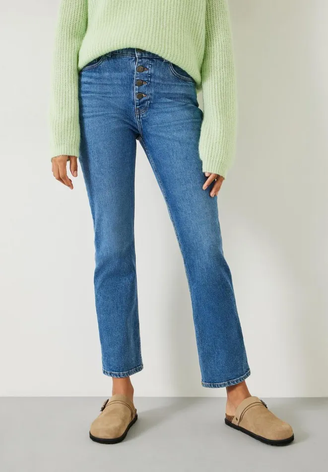 Hush Jeans Women Dani Straight Leg Jeans Mid Authentic Blue