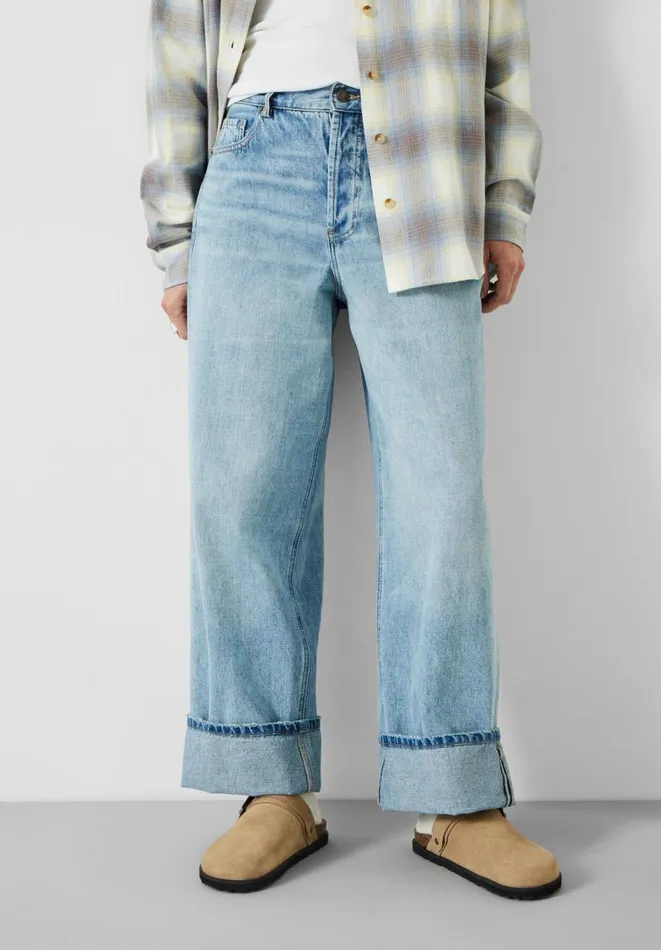 Hush Jeans Women Mia Oversized Straight Leg Jeans Authentic Light Wash