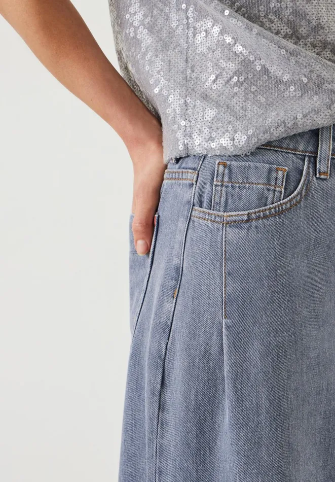 Hush Jeans Women Nova Pintuck Wide Leg Jeans Blue Grey Hush Jeans Women Nova Pintuck Wide Leg Jeans Blue Grey
