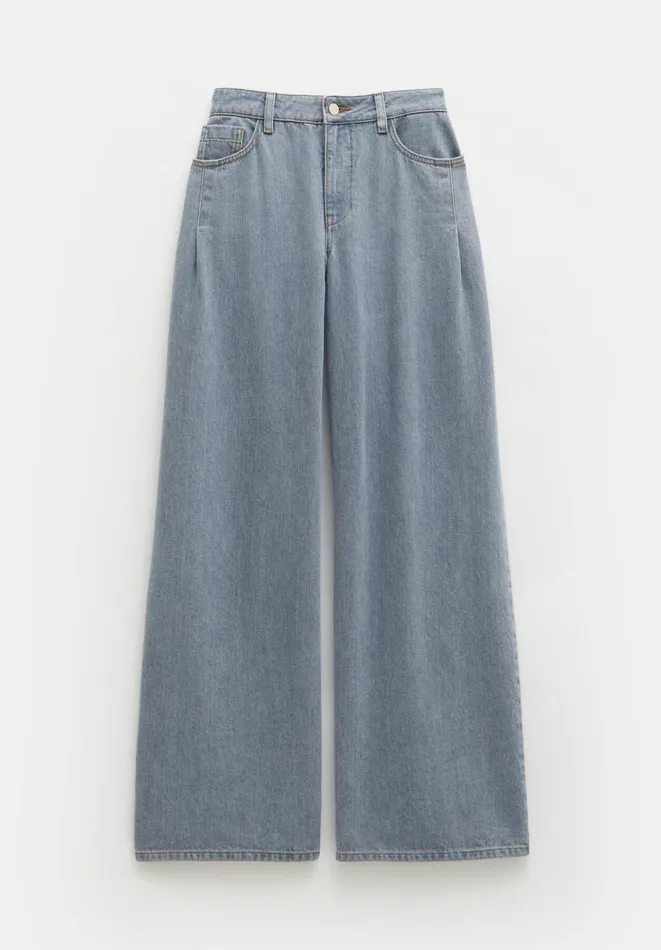 Hush Jeans Women Nova Pintuck Wide Leg Jeans Blue Grey Hush Jeans Women Nova Pintuck Wide Leg Jeans Blue Grey