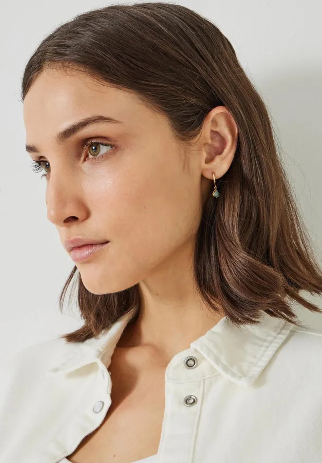 Hush Jewellery Women Amelie Semi Precious Teardrop Earrings Goldgreen Hush Jewellery Women Amelie Semi Precious Teardrop Earrings Goldgreen