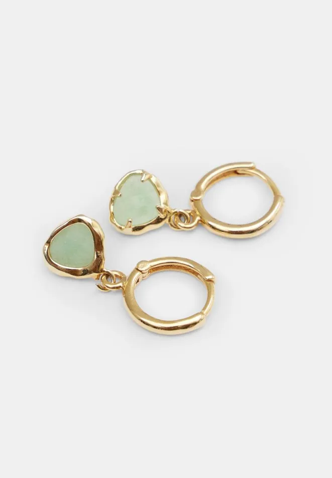 Hush Jewellery Women Amelie Semi Precious Teardrop Earrings Goldgreen Hush Jewellery Women Amelie Semi Precious Teardrop Earrings Goldgreen