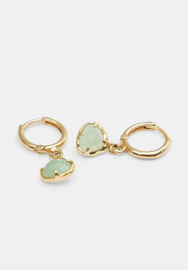 Hush Jewellery Women Amelie Semi Precious Teardrop Earrings Goldgreen Hush Jewellery Women Amelie Semi Precious Teardrop Earrings Goldgreen
