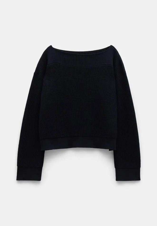 Hush Jumpers and Cardigans Women Aubrey Ribbed Boat Neck Cotton Jumper Navy Hush Jumpers and Cardigans Women Aubrey Ribbed Boat Neck Cotton Jumper Navy