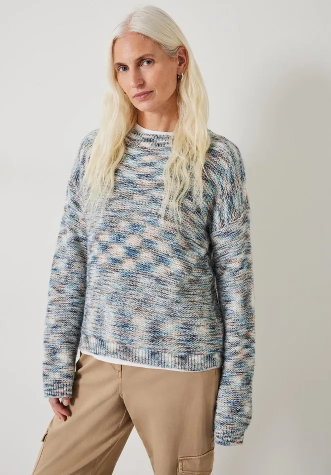 Hush Jumpers and Cardigans Women Cece Relaxed Drop Shoulder Jumper Ecru Multi Hush Jumpers and Cardigans Women Cece Relaxed Drop Shoulder Jumper Ecru Multi