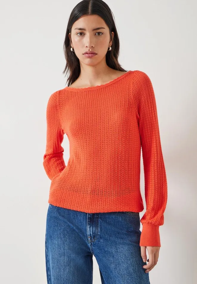 Hush Jumpers and Cardigans Women Sophia Boat Neck Lightweight Jumper Coral Hush Jumpers and Cardigans Women Sophia Boat Neck Lightweight Jumper Coral