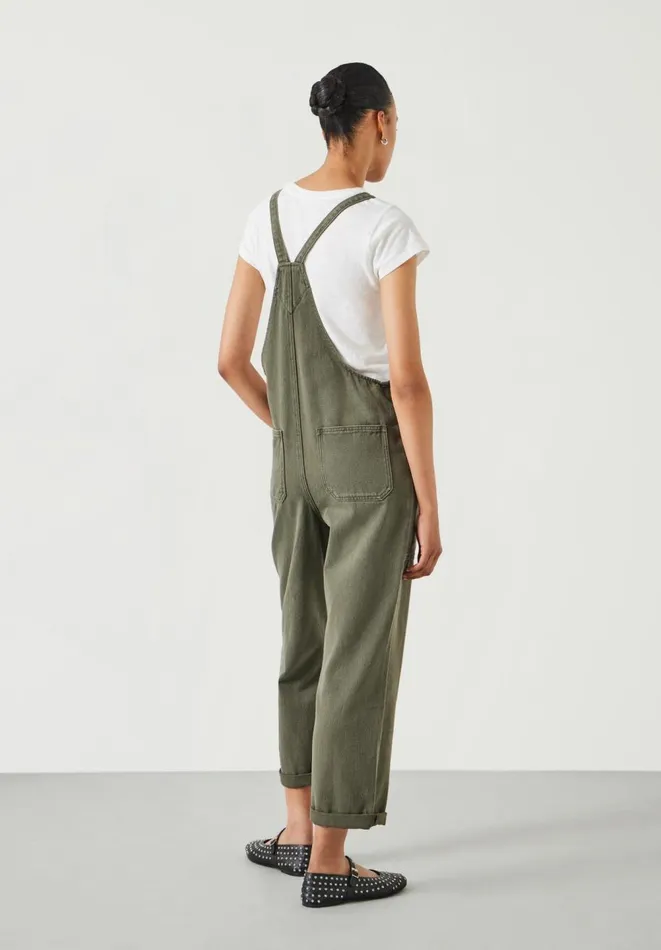 Hush Jumpsuits Women Ellie Denim Cropped Dungarees Olive Hush Jumpsuits Women Ellie Denim Cropped Dungarees Olive