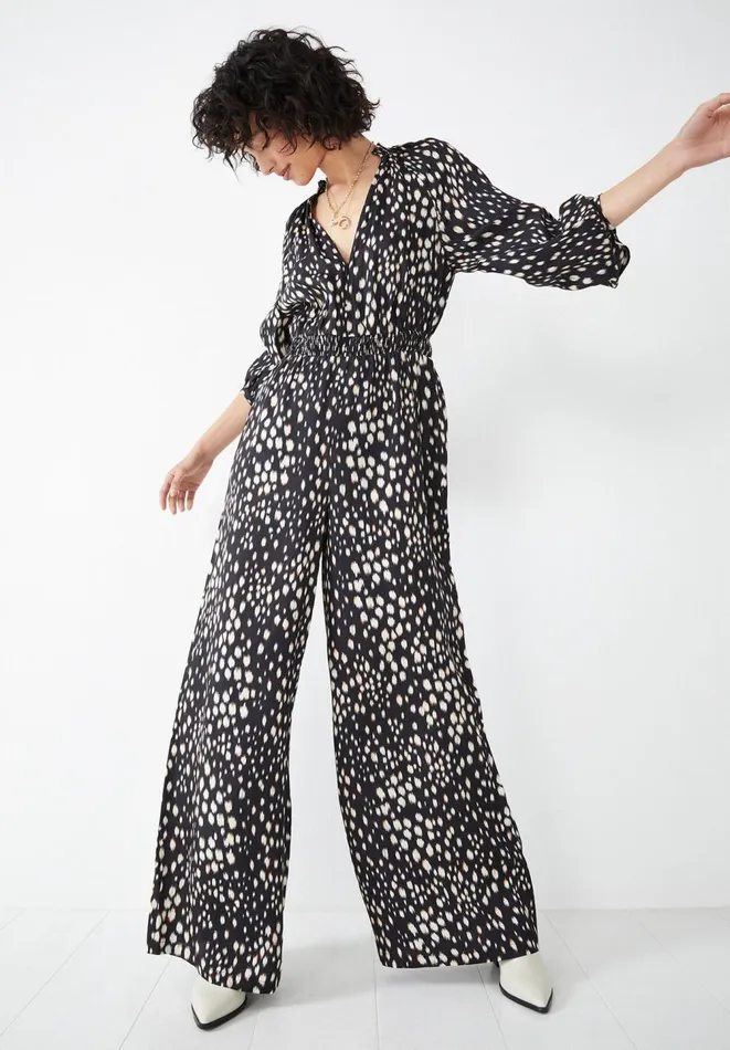 Hush Jumpsuits Women Mable Printed Jumpsuit Ikat Spot Blackecru
