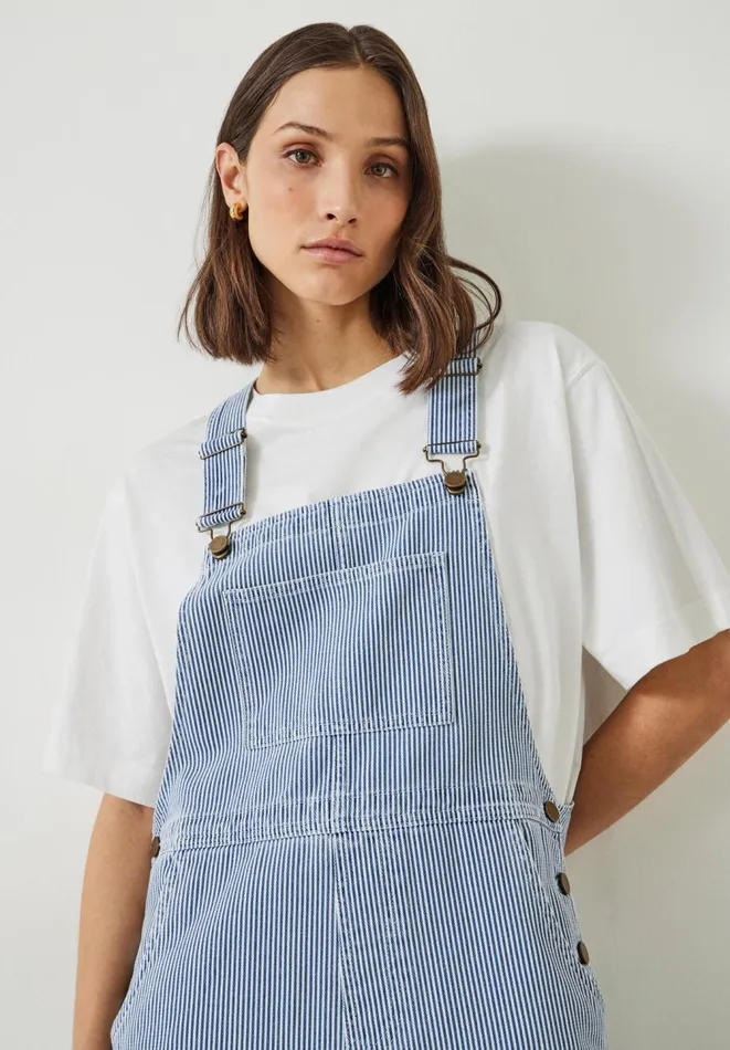 Hush Jumpsuits Women Wilder Striped Dungarees Blue White