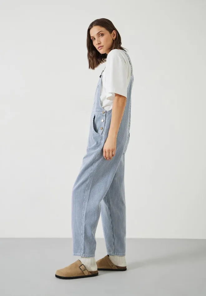 Hush Jumpsuits Women Wilder Striped Dungarees Blue White