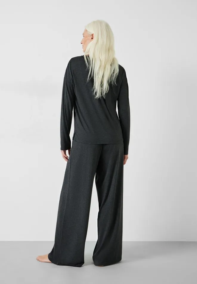 Hush Pyjamas and Nightwear Women Elmir Henley Jersey Pyjamas Charcoal Marl Hush Pyjamas and Nightwear Women Elmir Henley Jersey Pyjamas Charcoal Marl