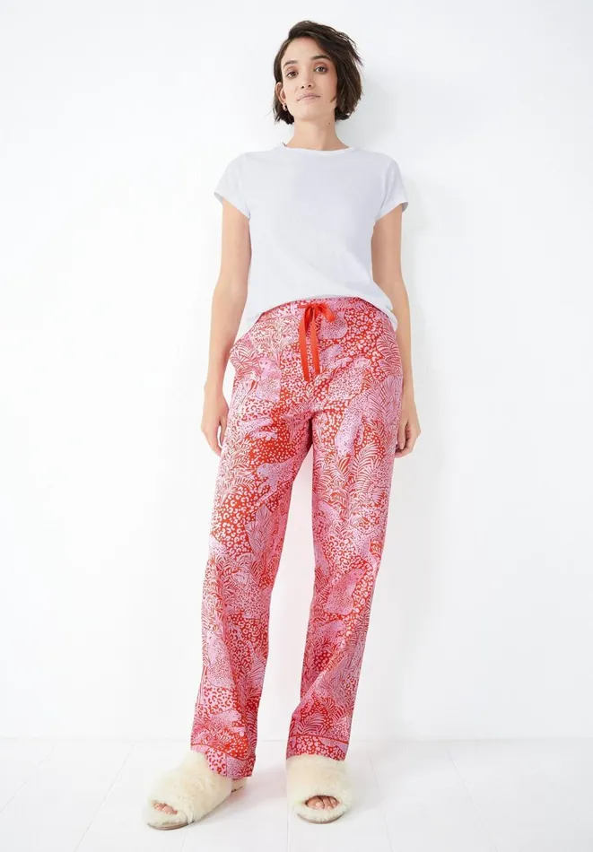 Hush Pyjamas and Nightwear Women Isla Printed Cotton PJ Trousers Hidden Leopard Orangepink Hush Pyjamas and Nightwear Women Isla Printed Cotton PJ Trousers Hidden Leopard Orangepink
