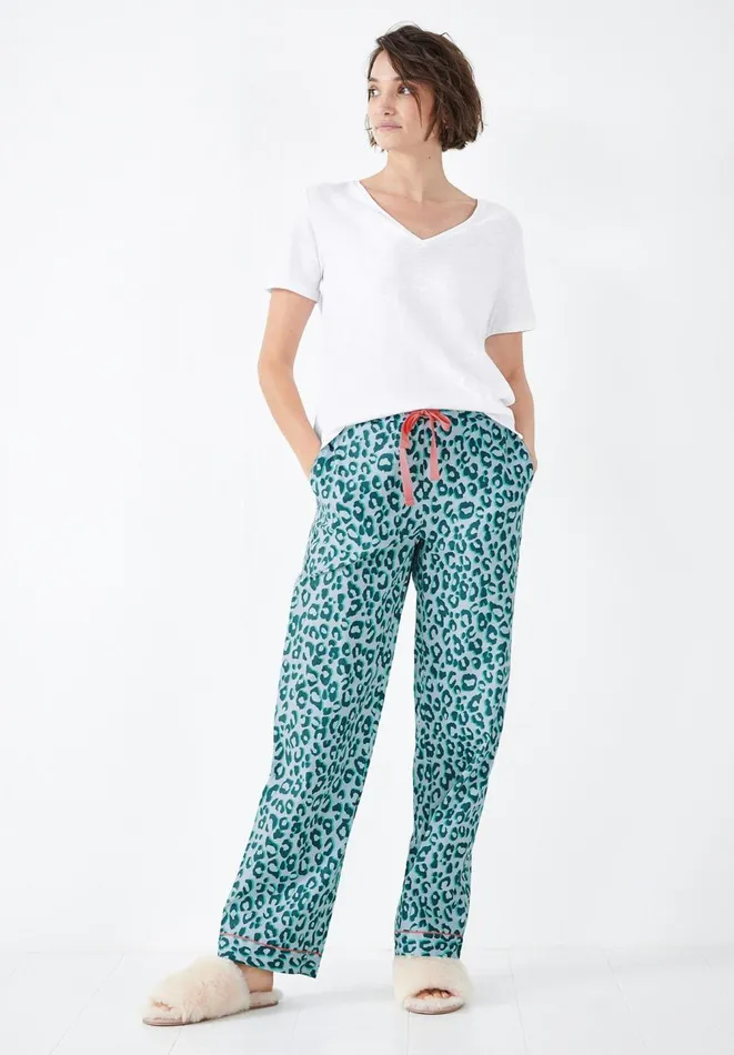Hush Pyjamas and Nightwear Women Isla Printed Cotton PJ Trousers Leopard Shadow Bluegreen Hush Pyjamas and Nightwear Women Isla Printed Cotton PJ Trousers Leopard Shadow Bluegreen