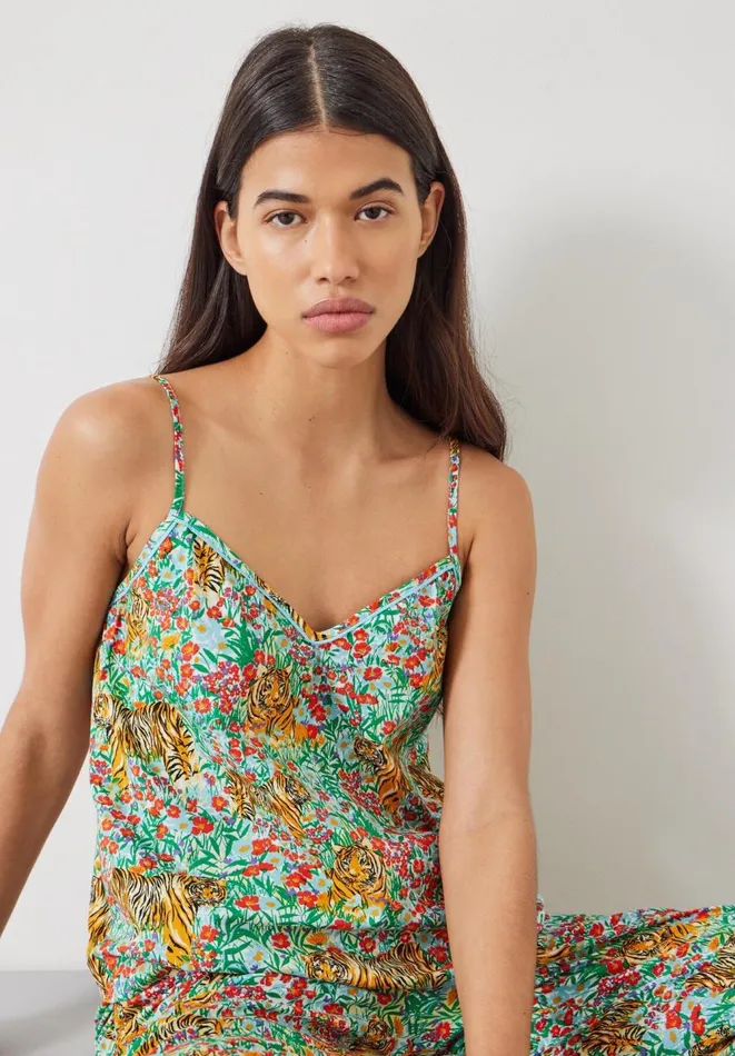 Hush Pyjamas and Nightwear Women Maeva Cotton Cami Pyjamas Tiger Floral
