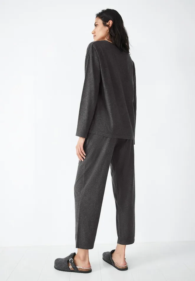 Hush Pyjamas and Nightwear Women Maya Cotton Jersey Pyjamas Charcoal Marl Hush Pyjamas and Nightwear Women Maya Cotton Jersey Pyjamas Charcoal Marl