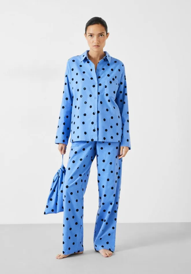 Hush Pyjamas and Nightwear Women Sadie Cotton Flannel Pyjamas Random Polka Dot Blue Hush Pyjamas and Nightwear Women Sadie Cotton Flannel Pyjamas Random Polka Dot Blue