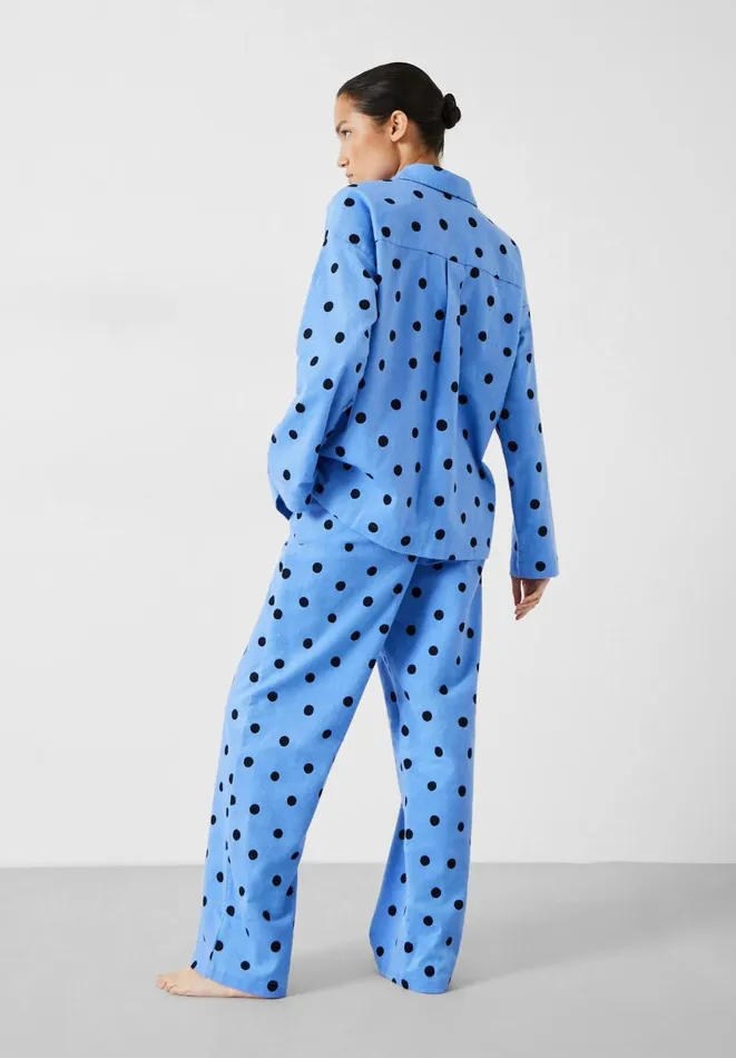 Hush Pyjamas and Nightwear Women Sadie Cotton Flannel Pyjamas Random Polka Dot Blue Hush Pyjamas and Nightwear Women Sadie Cotton Flannel Pyjamas Random Polka Dot Blue