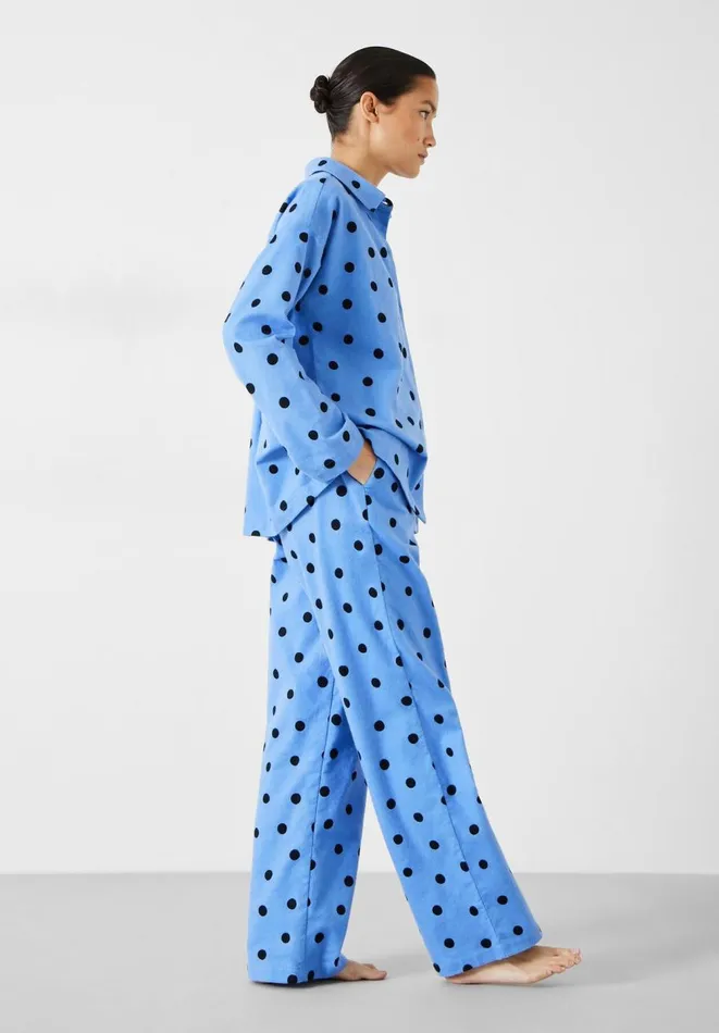 Hush Pyjamas and Nightwear Women Sadie Cotton Flannel Pyjamas Random Polka Dot Blue Hush Pyjamas and Nightwear Women Sadie Cotton Flannel Pyjamas Random Polka Dot Blue