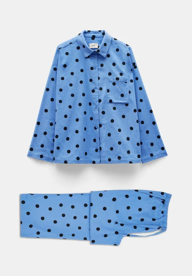 Hush Pyjamas and Nightwear Women Sadie Cotton Flannel Pyjamas Random Polka Dot Blue Hush Pyjamas and Nightwear Women Sadie Cotton Flannel Pyjamas Random Polka Dot Blue