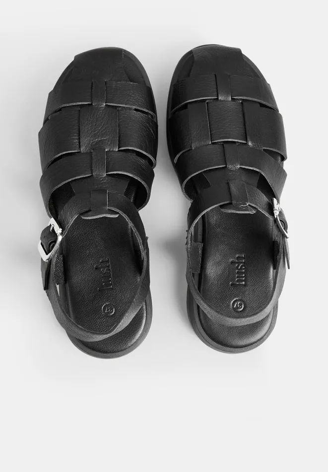 Hush Sandals Women Brisa Leather Sandals Black Hush Sandals Women Brisa Leather Sandals Black
