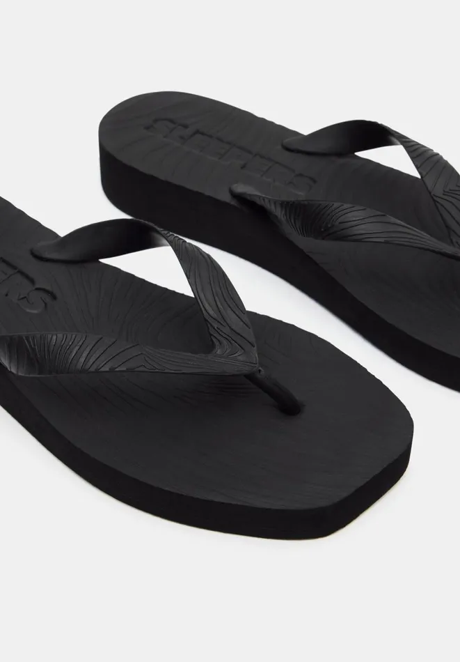 Hush Sandals Women Sleepers Platform Flip Flops Black Hush Sandals Women Sleepers Platform Flip Flops Black