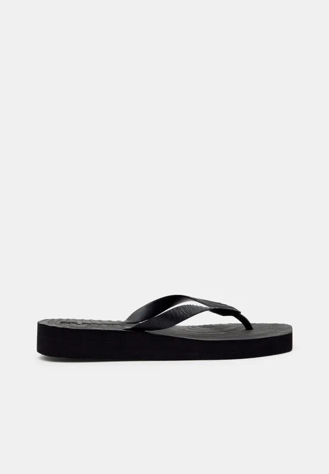 Hush Sandals Women Sleepers Platform Flip Flops Black Hush Sandals Women Sleepers Platform Flip Flops Black