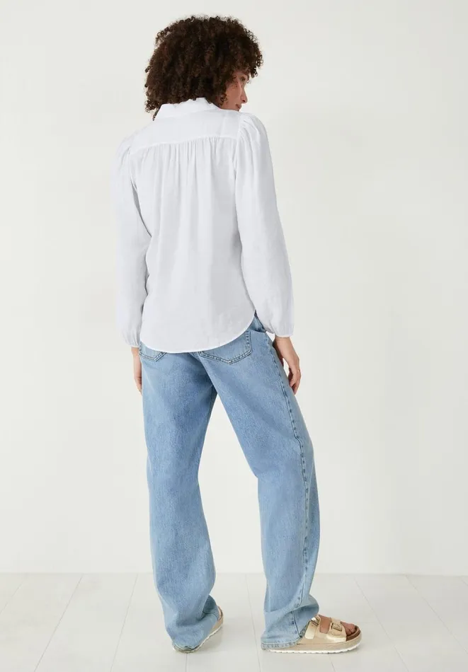 Hush Shirts and Blouses Women Arya Gathered Shirt White Hush Shirts and Blouses Women Arya Gathered Shirt White