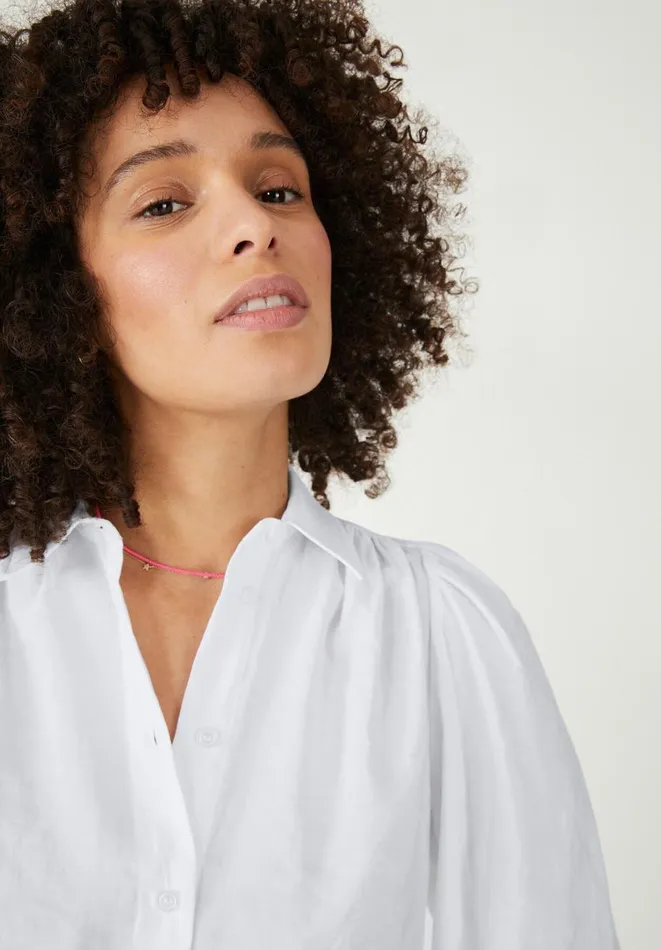 Hush Shirts and Blouses Women Arya Gathered Shirt White Hush Shirts and Blouses Women Arya Gathered Shirt White