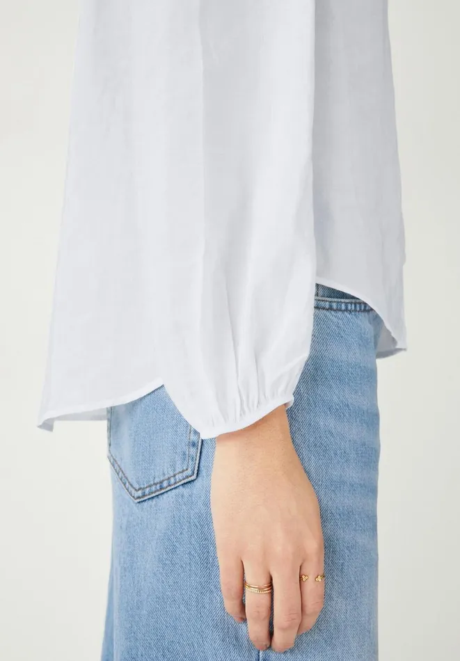 Hush Shirts and Blouses Women Arya Gathered Shirt White Hush Shirts and Blouses Women Arya Gathered Shirt White