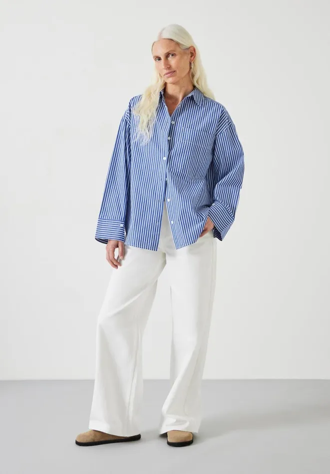Hush Shirts and Blouses Women Indy Oversized Stripe Shirt Bluewhite Stripe Hush Shirts and Blouses Women Indy Oversized Stripe Shirt Bluewhite Stripe