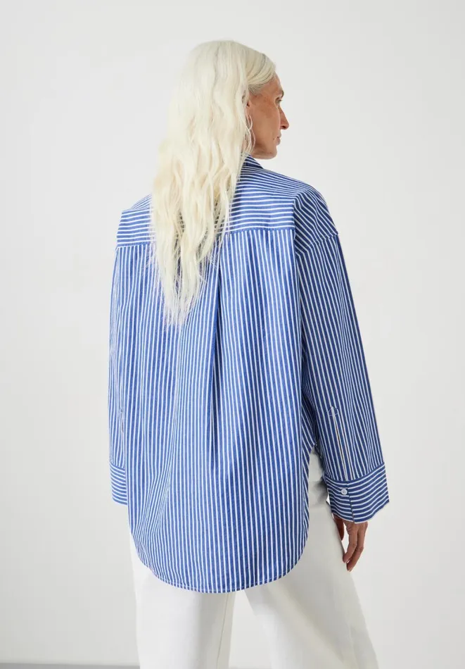 Hush Shirts and Blouses Women Indy Oversized Stripe Shirt Bluewhite Stripe Hush Shirts and Blouses Women Indy Oversized Stripe Shirt Bluewhite Stripe