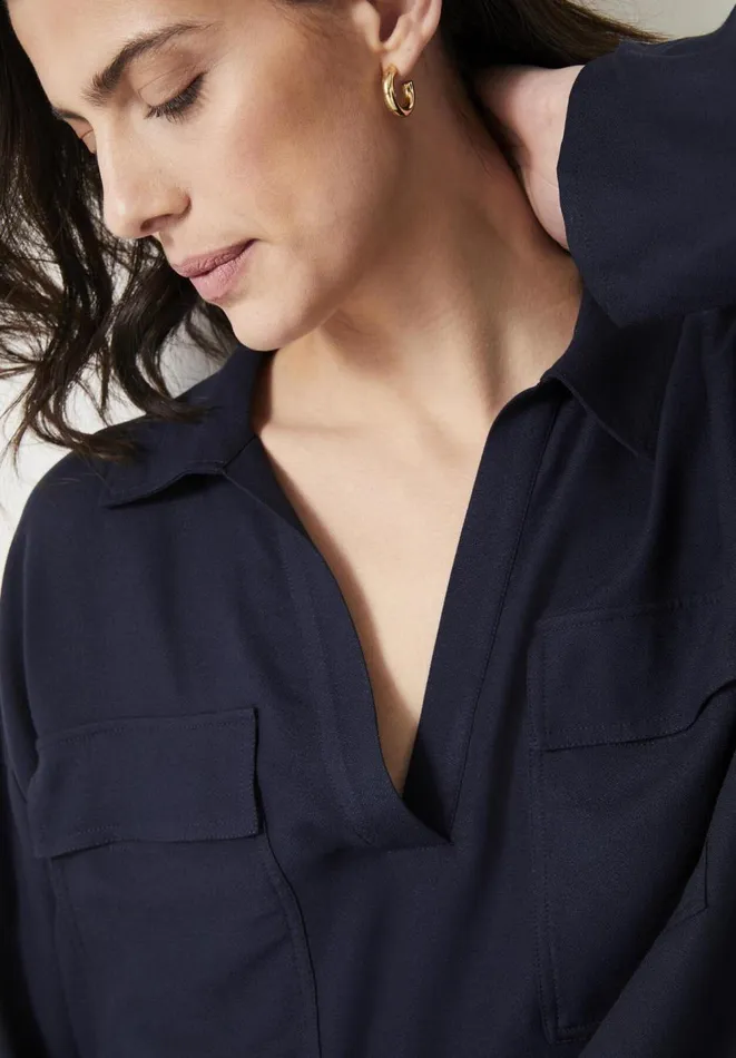 Hush Shirts and Blouses Women Kaz Pocket Shirt Midnight Navy Hush Shirts and Blouses Women Kaz Pocket Shirt Midnight Navy
