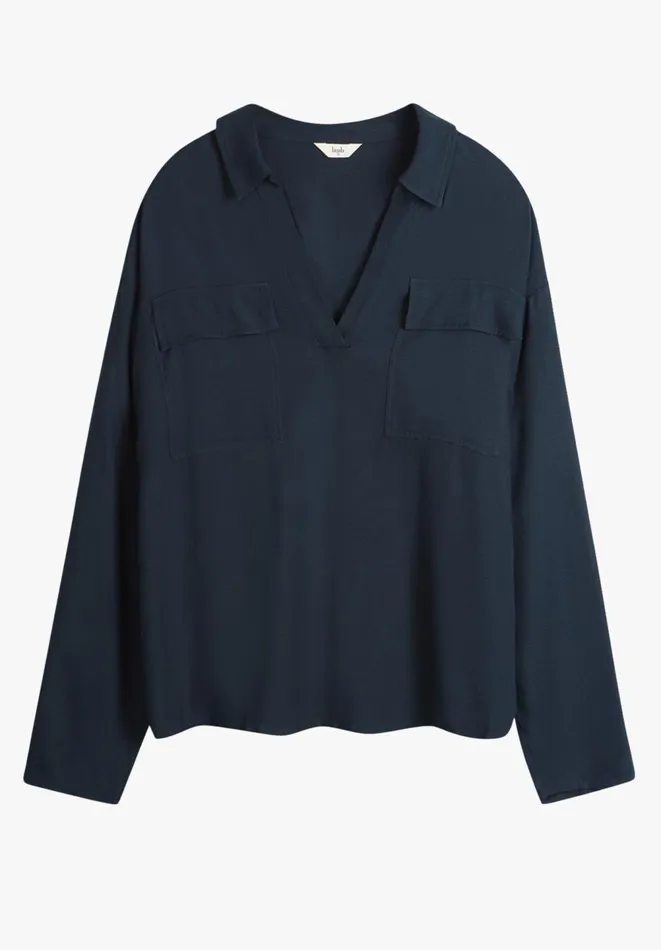 Hush Shirts and Blouses Women Kaz Pocket Shirt Midnight Navy Hush Shirts and Blouses Women Kaz Pocket Shirt Midnight Navy