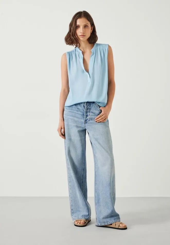 Hush Shirts and Blouses Women Kyla VNeck Blouse Blue Hush Shirts and Blouses Women Kyla VNeck Blouse Blue