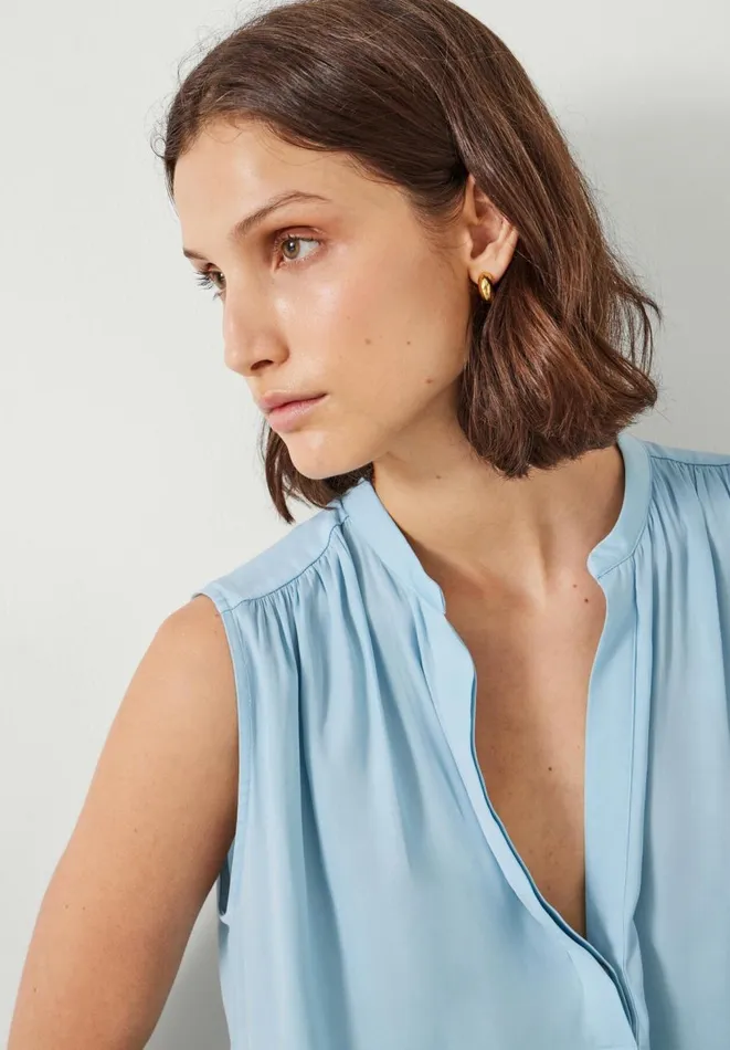 Hush Shirts and Blouses Women Kyla VNeck Blouse Blue Hush Shirts and Blouses Women Kyla VNeck Blouse Blue