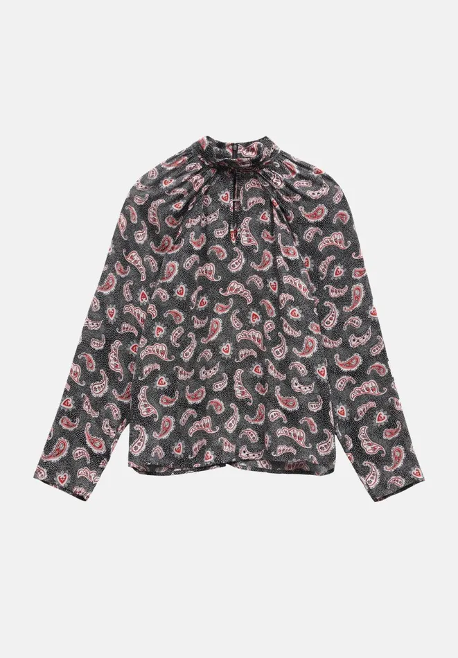 Hush Shirts and Blouses Women Leenah Keyhole Blouse Batik Paisley Hush Shirts and Blouses Women Leenah Keyhole Blouse Batik Paisley