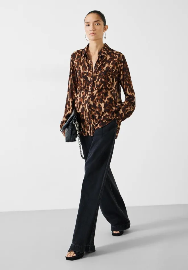 Hush Shirts and Blouses Women Nataliyah Chiffon Shirt Leopard Watercolour Hush Shirts and Blouses Women Nataliyah Chiffon Shirt Leopard Watercolour