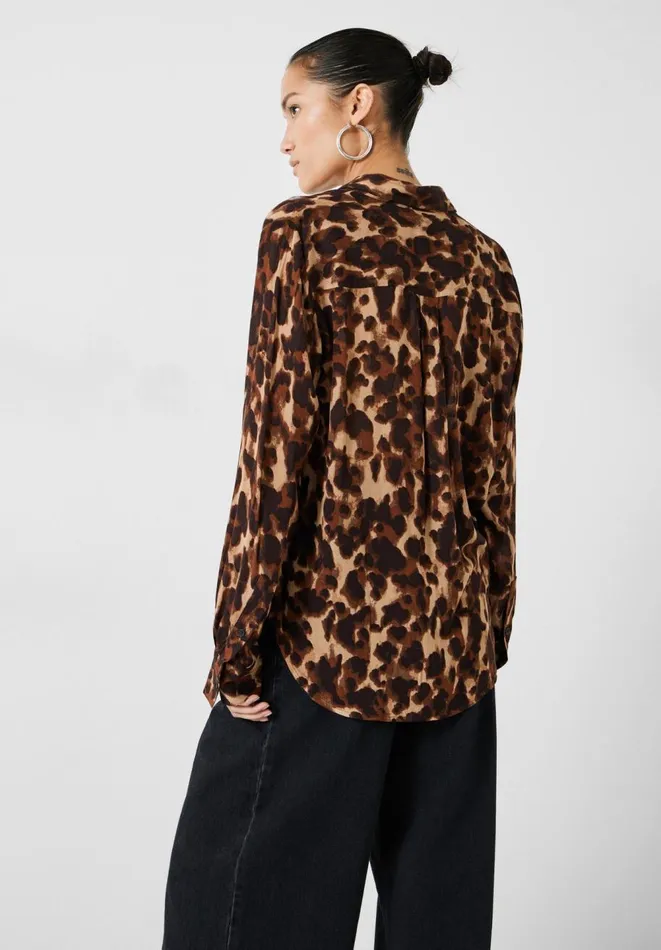 Hush Shirts and Blouses Women Nataliyah Chiffon Shirt Leopard Watercolour Hush Shirts and Blouses Women Nataliyah Chiffon Shirt Leopard Watercolour