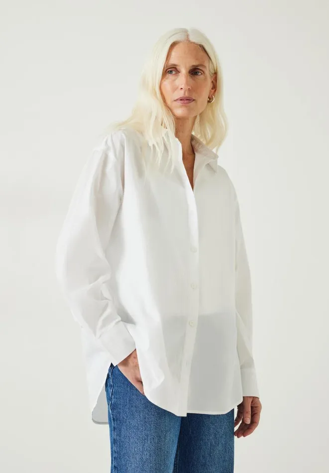 Hush Shirts and Blouses Women Pia Oversized Cotton Shirt White