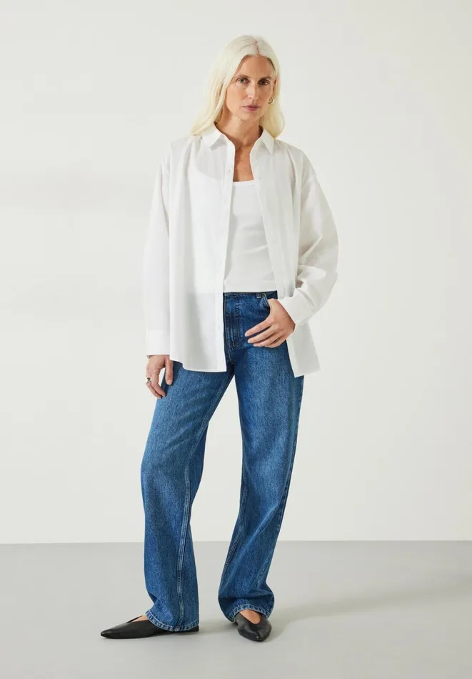Hush Shirts and Blouses Women Pia Oversized Cotton Shirt White Hush Shirts and Blouses Women Pia Oversized Cotton Shirt White