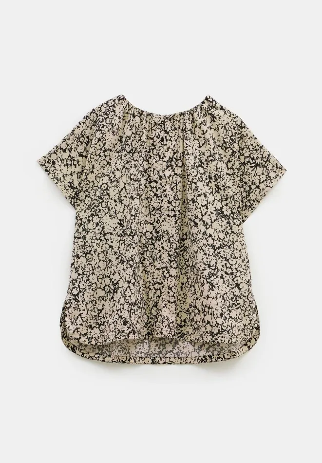 Hush Shirts and Blouses Women Taz Short Sleeve Blouse Silhouette Floral Neutral Hush Shirts and Blouses Women Taz Short Sleeve Blouse Silhouette Floral Neutral